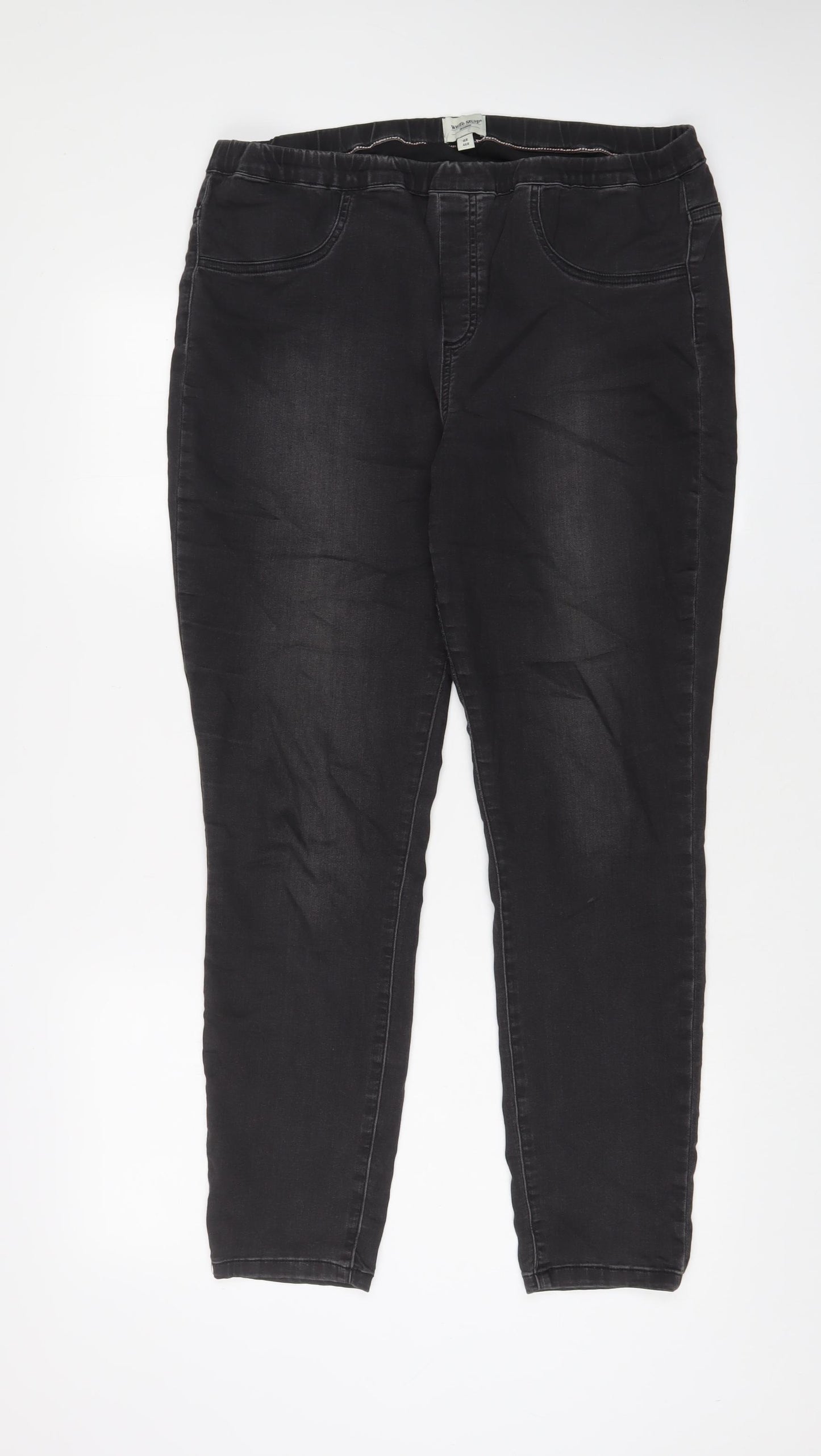White Stuff Womens Grey Cotton Jegging Jeans Size 18 L30 in Regular