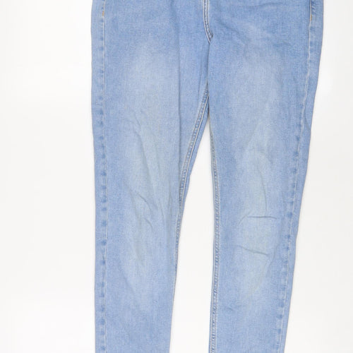 Topshop Womens Blue Cotton Skinny Jeans Size 30 in L32 in Regular Zip