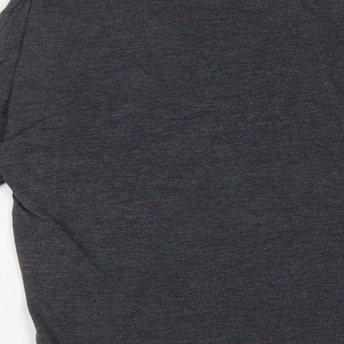 RESERVED Womens Grey Floral Cotton Basic T-Shirt Size XS Boat Neck