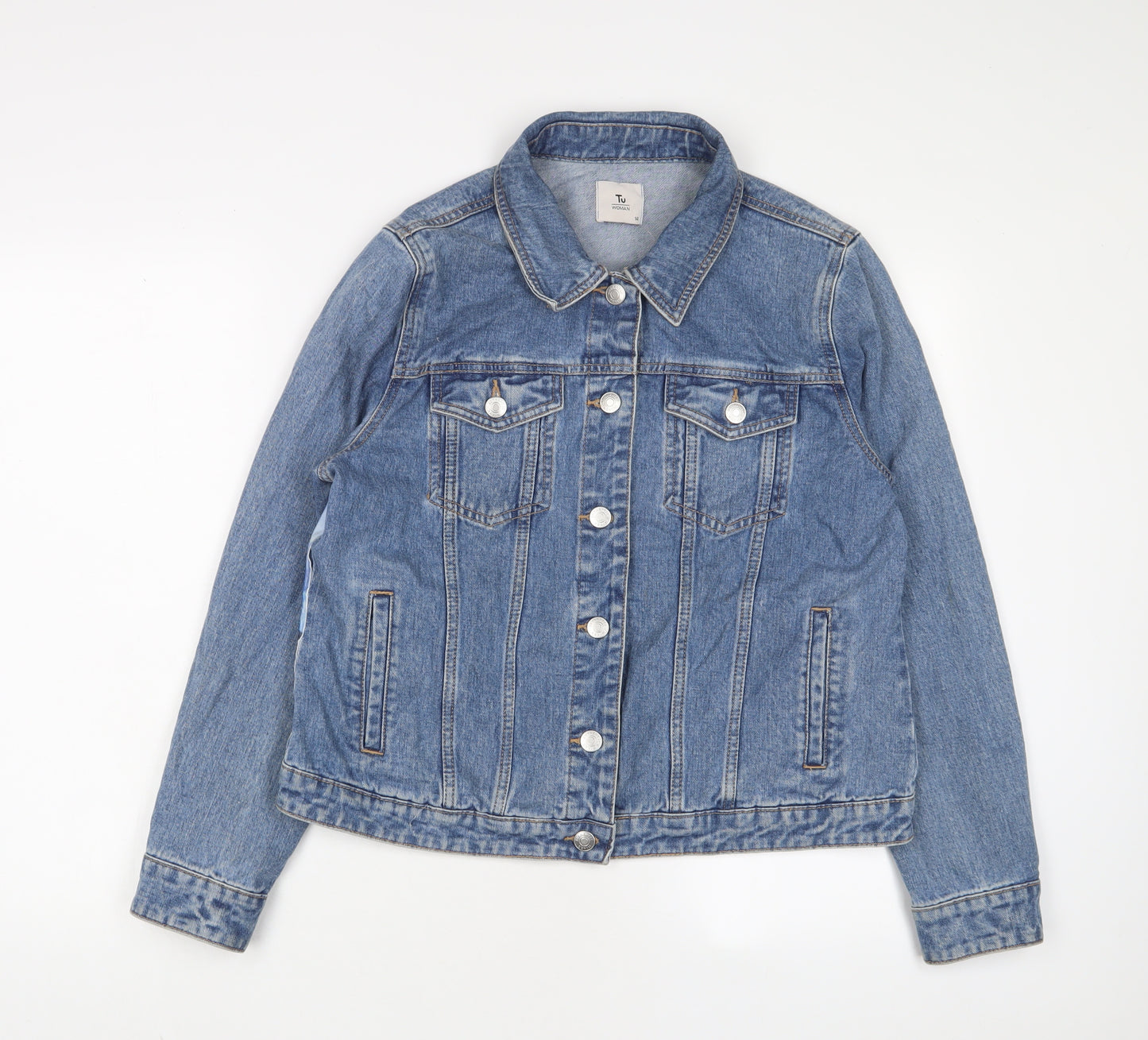 TU Womens Blue Jacket Size 14 Button