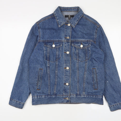 Missguided Womens Blue Jacket Size 6 Button