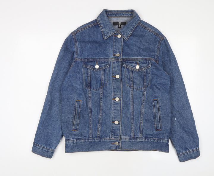 Missguided Womens Blue Jacket Size 6 Button