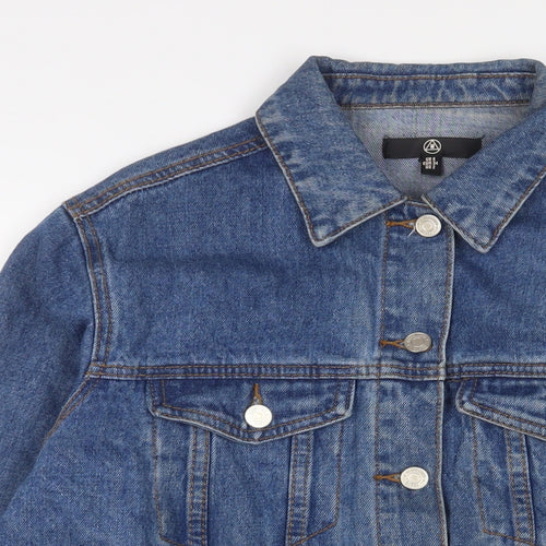Missguided Womens Blue Jacket Size 6 Button