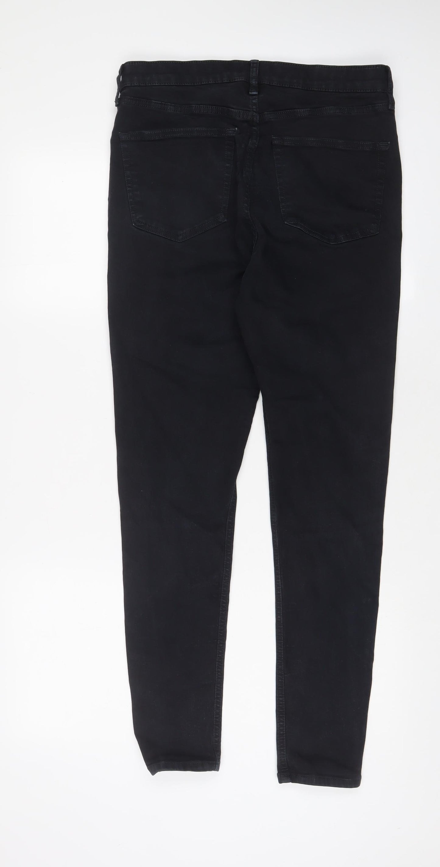 Topshop Womens Blue Cotton Skinny Jeans Size 32 in L34 in Regular Zip