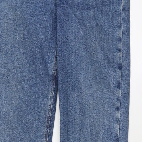 New Look Womens Blue Cotton Mom Jeans Size 8 L29 in Regular Zip