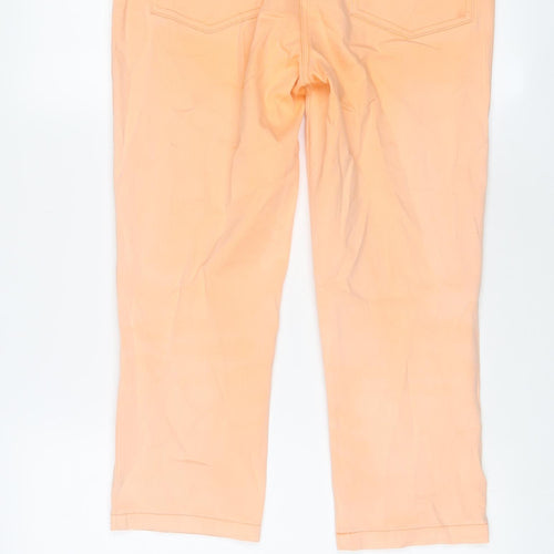 Debenhams Womens Orange Cotton Cropped Jeans Size 10 L22 in Regular Zip