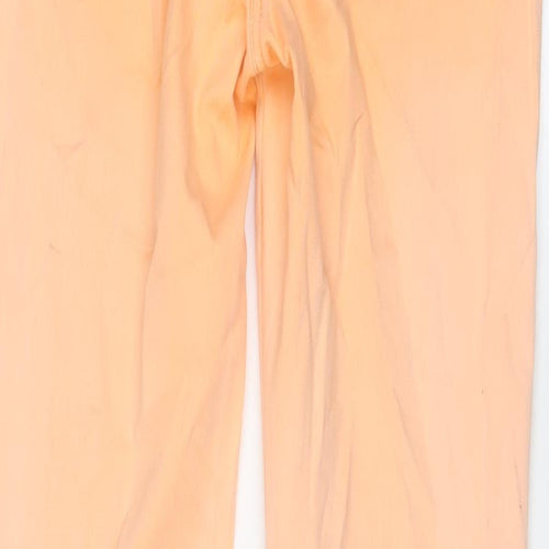 Debenhams Womens Orange Cotton Cropped Jeans Size 10 L22 in Regular Zip