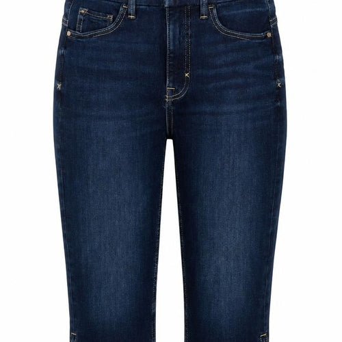 Denim & Co. Womens Blue Cotton Bermuda Shorts Size 6 L14 in Regular Zip