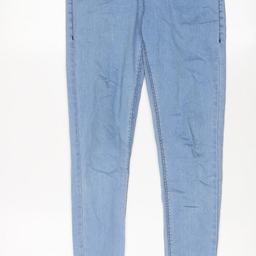 Topshop Womens Blue Cotton Skinny Jeans Size 28 in L30 in Regular Zip