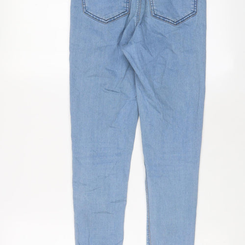 Topshop Womens Blue Cotton Skinny Jeans Size 28 in L30 in Regular Zip