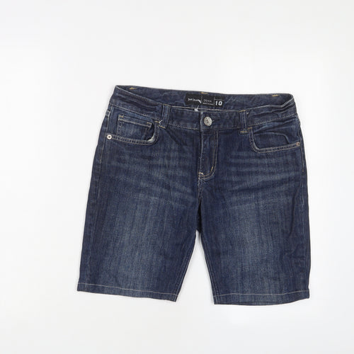 Just Jeans Womens Blue Cotton Basic Shorts Size 10 L9 in Regular Zip
