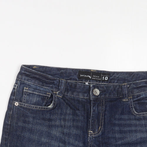 Just Jeans Womens Blue Cotton Basic Shorts Size 10 L9 in Regular Zip