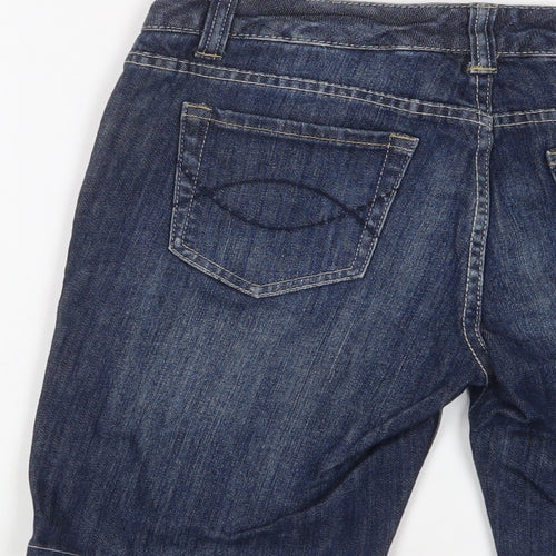 Just Jeans Womens Blue Cotton Basic Shorts Size 10 L9 in Regular Zip