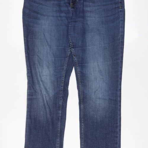 MANTARAY PRODUCTS Womens Blue Cotton Skinny Jeans Size 14 L29 in Regular Zip