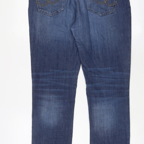 MANTARAY PRODUCTS Womens Blue Cotton Skinny Jeans Size 14 L29 in Regular Zip
