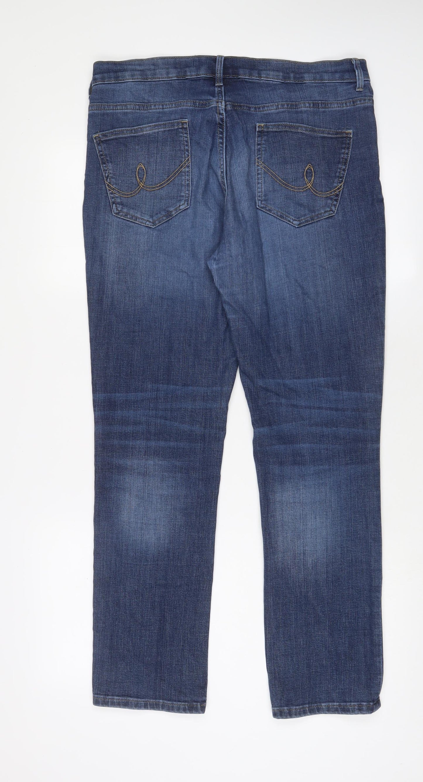 MANTARAY PRODUCTS Womens Blue Cotton Skinny Jeans Size 14 L29 in Regular Zip