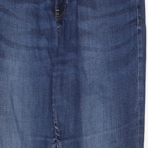 MANTARAY PRODUCTS Womens Blue Cotton Skinny Jeans Size 14 L29 in Regular Zip