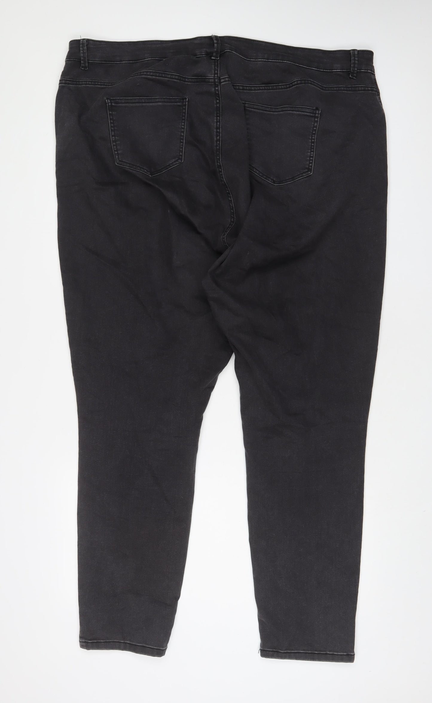 Evans Womens Grey Cotton Straight Jeans Size 26 L31 in Regular Zip