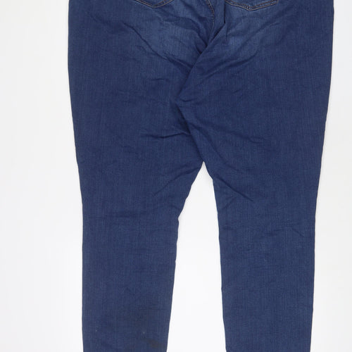 Evans Womens Blue Cotton Straight Jeans Size 26 L32 in Regular Zip