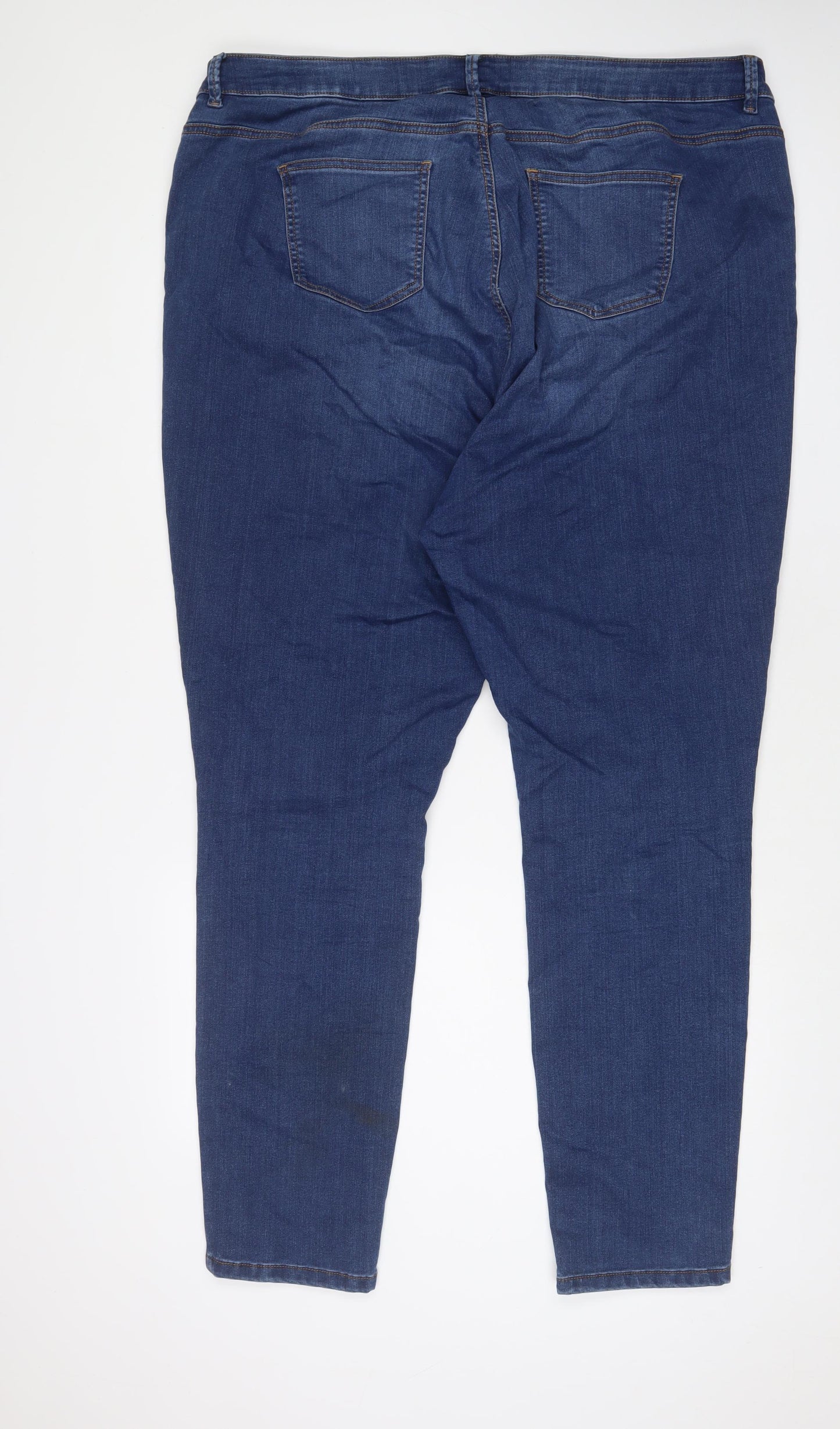 Evans Womens Blue Cotton Straight Jeans Size 26 L32 in Regular Zip