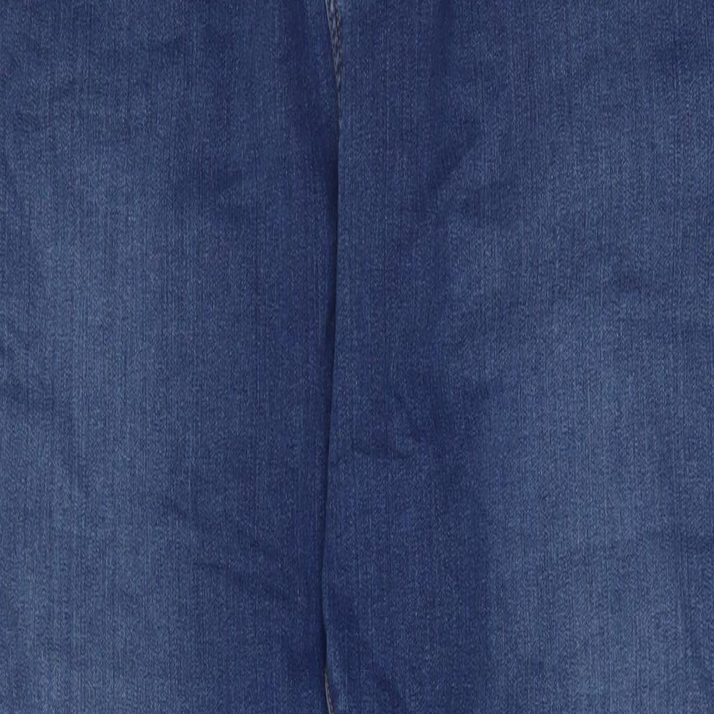 Evans Womens Blue Cotton Straight Jeans Size 26 L32 in Regular Zip