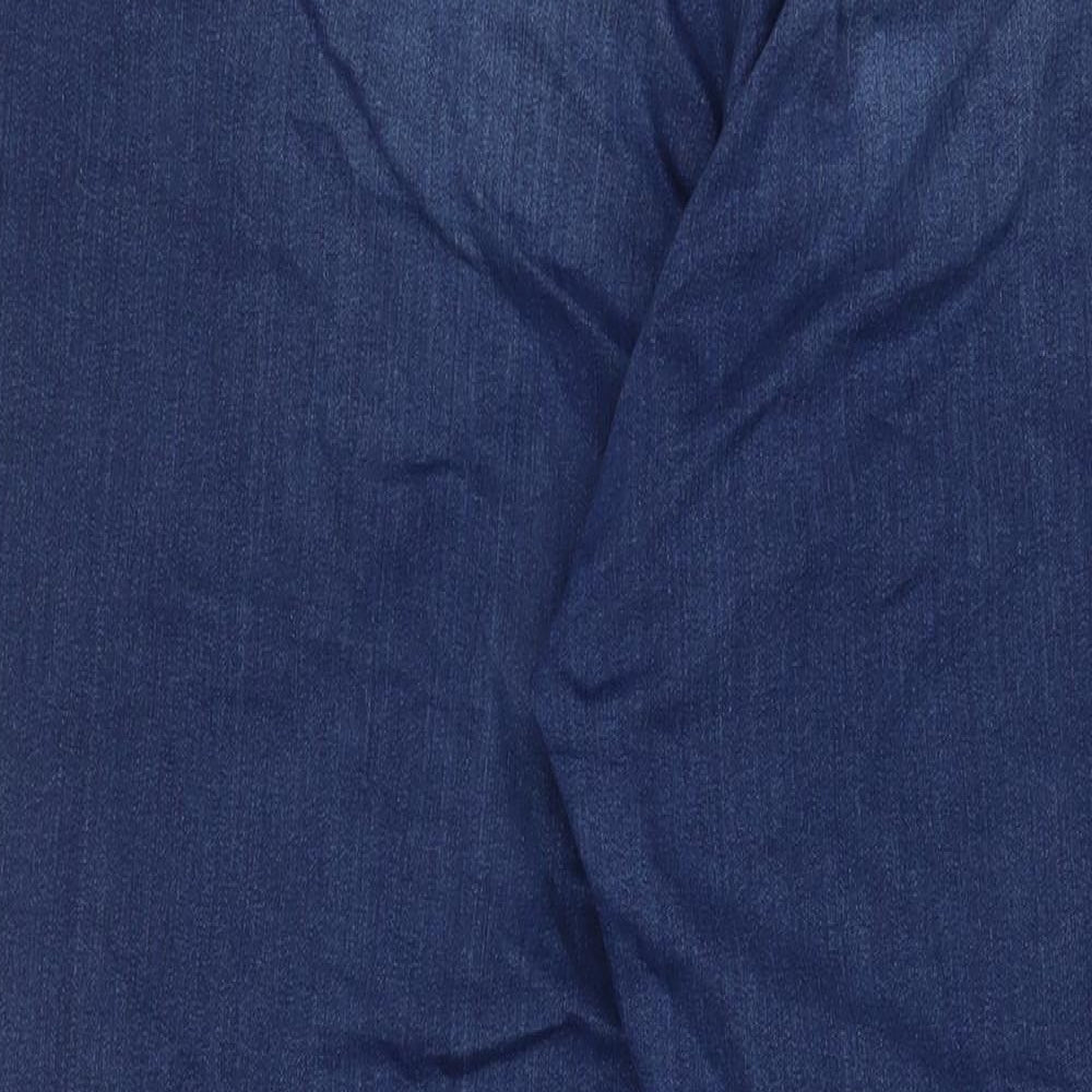 Evans Womens Blue Cotton Straight Jeans Size 26 L32 in Regular Zip