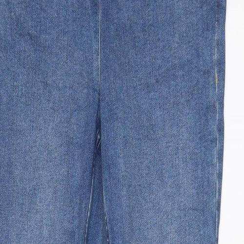 Marks and Spencer Womens Blue Cotton Skinny Jeans Size 12 L30 in Regular Zip - Maternity