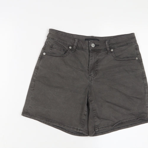 Uniqlo Womens Grey Cotton Basic Shorts Size 24 in L7 in Regular Zip