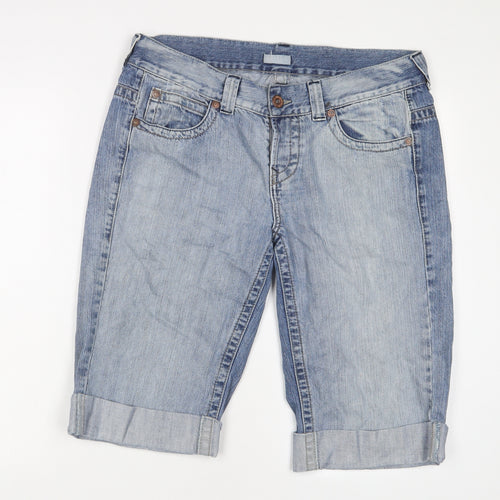 Topshop Mens Blue Cotton Bermuda Shorts Size 36 in L15 in Regular Button - Tall