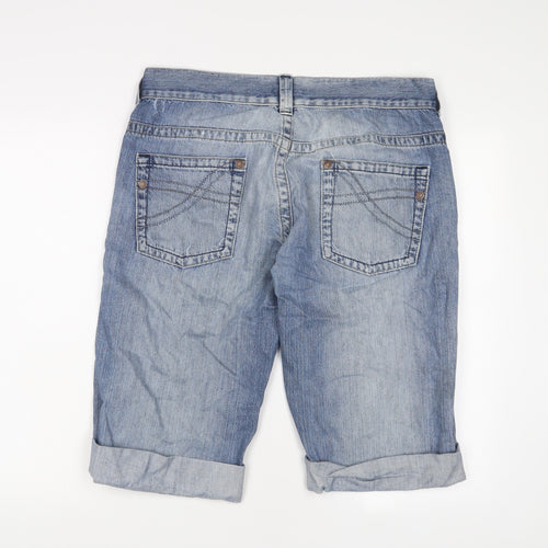 Topshop Mens Blue Cotton Bermuda Shorts Size 36 in L15 in Regular Button - Tall