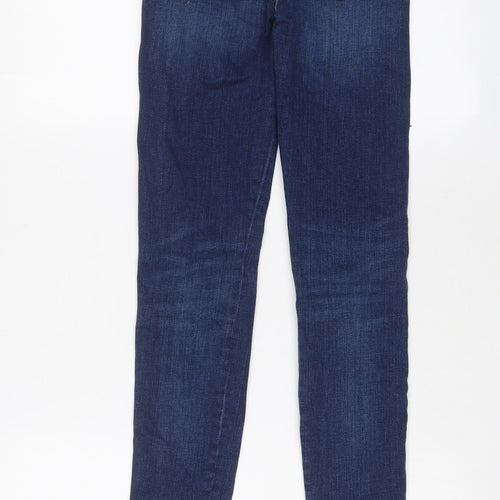 7 For All Mankind Womens Blue Cotton Skinny Jeans Size 23 in L28 in Regular Zip