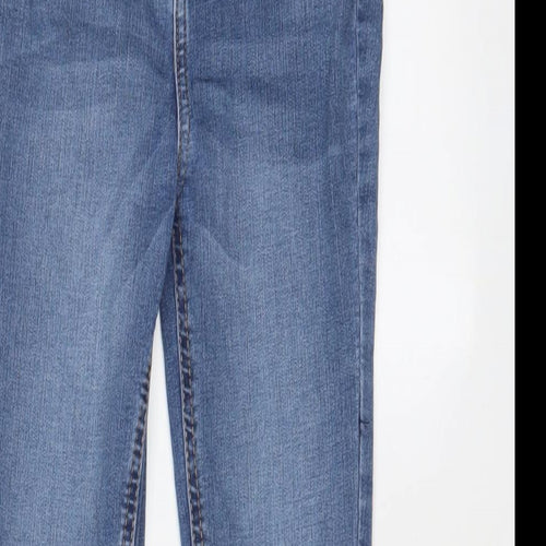 George Girls Blue Cotton Skinny Jeans Size 8-9 Years L22 in Regular Zip - Adjustable waist