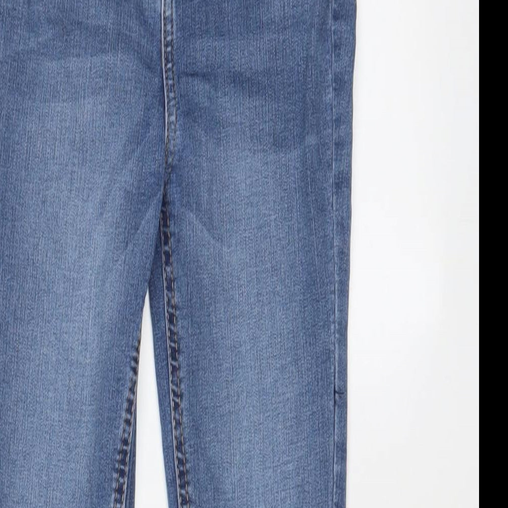 George Girls Blue Cotton Skinny Jeans Size 8-9 Years L22 in Regular Zip - Adjustable waist
