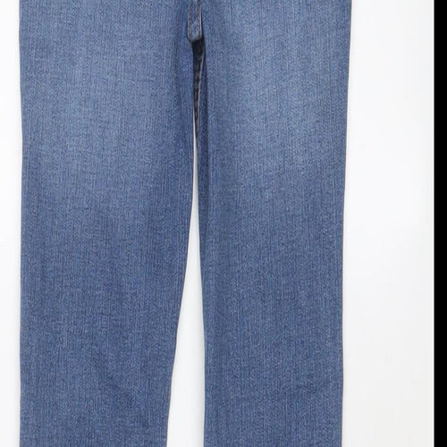 George Girls Blue Cotton Skinny Jeans Size 8-9 Years L22 in Regular Zip - Adjustable waist