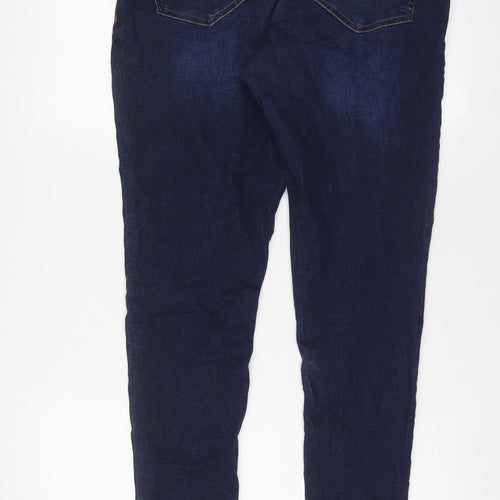 F&F Womens Blue Cotton Skinny Jeans Size 18 L30 in Regular Zip