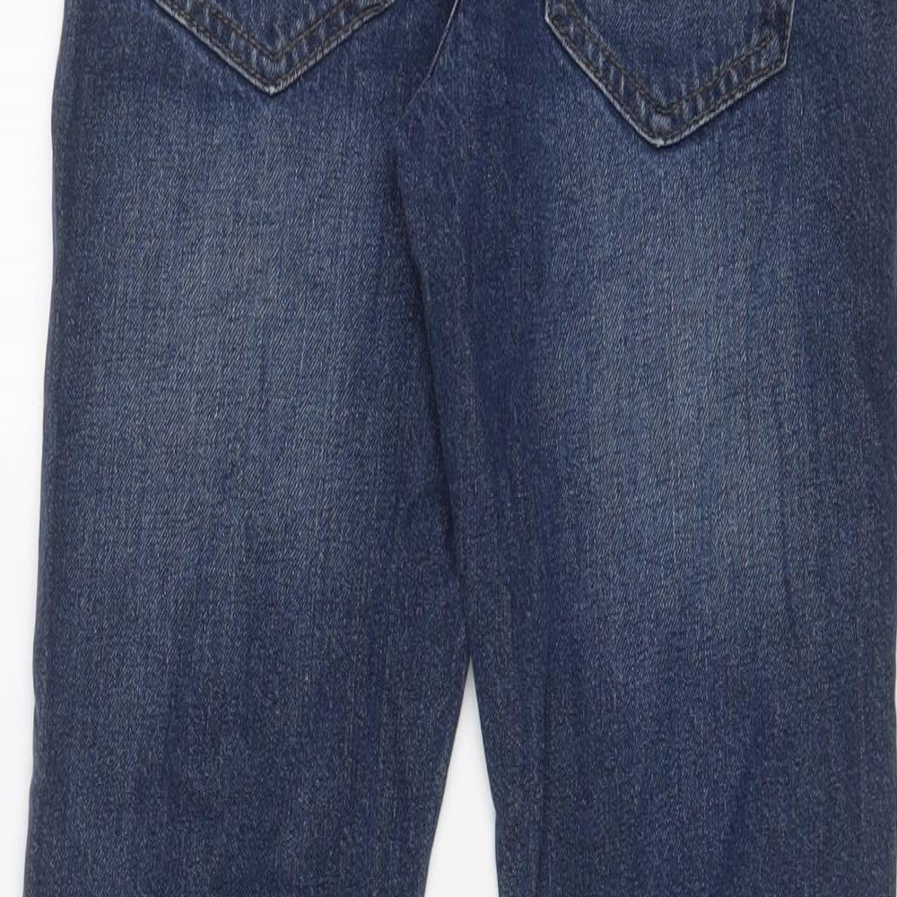 F&F Girls Blue Cotton Straight Jeans Size 10-11 Years L25 in Regular Zip - Adjustable waist