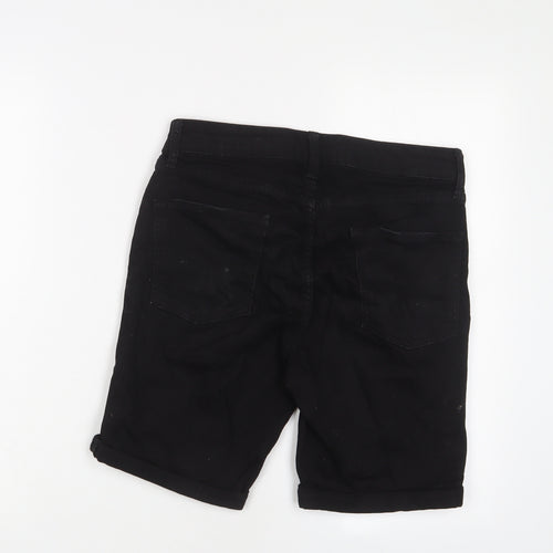 Topman Mens Black Cotton Bermuda Shorts Size 30 in L8 in Regular Button