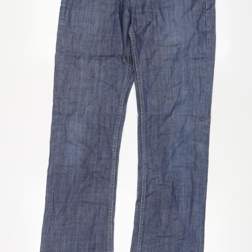 NEXT Womens Blue Cotton Bootcut Jeans Size 28 in L31 in Regular Zip