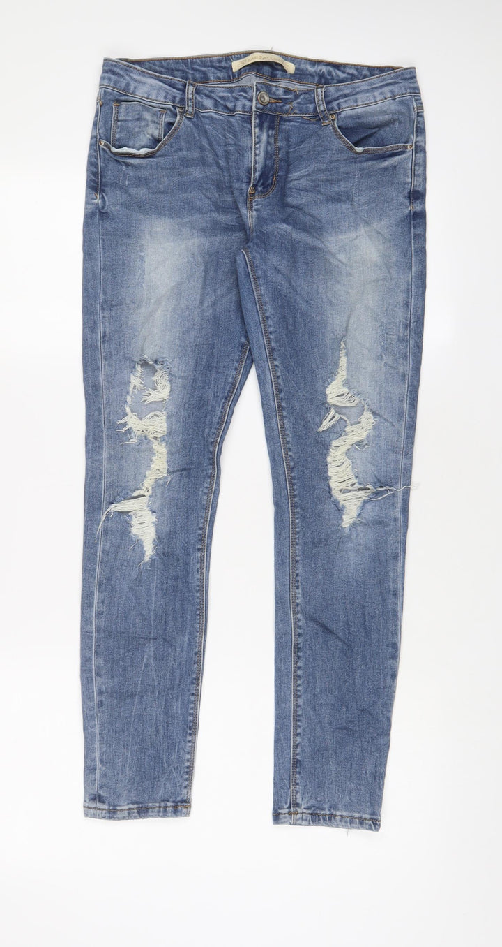 Gold Womens Blue Cotton Skinny Jeans Size XL L28 in Regular Zip
