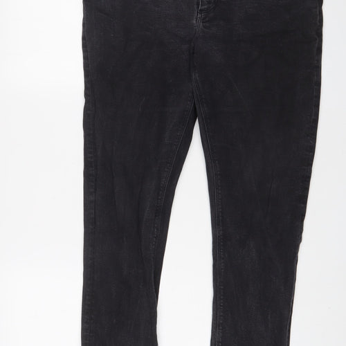 ASOS Mens Grey Cotton Straight Jeans Size 38 in L30 in Slim Button
