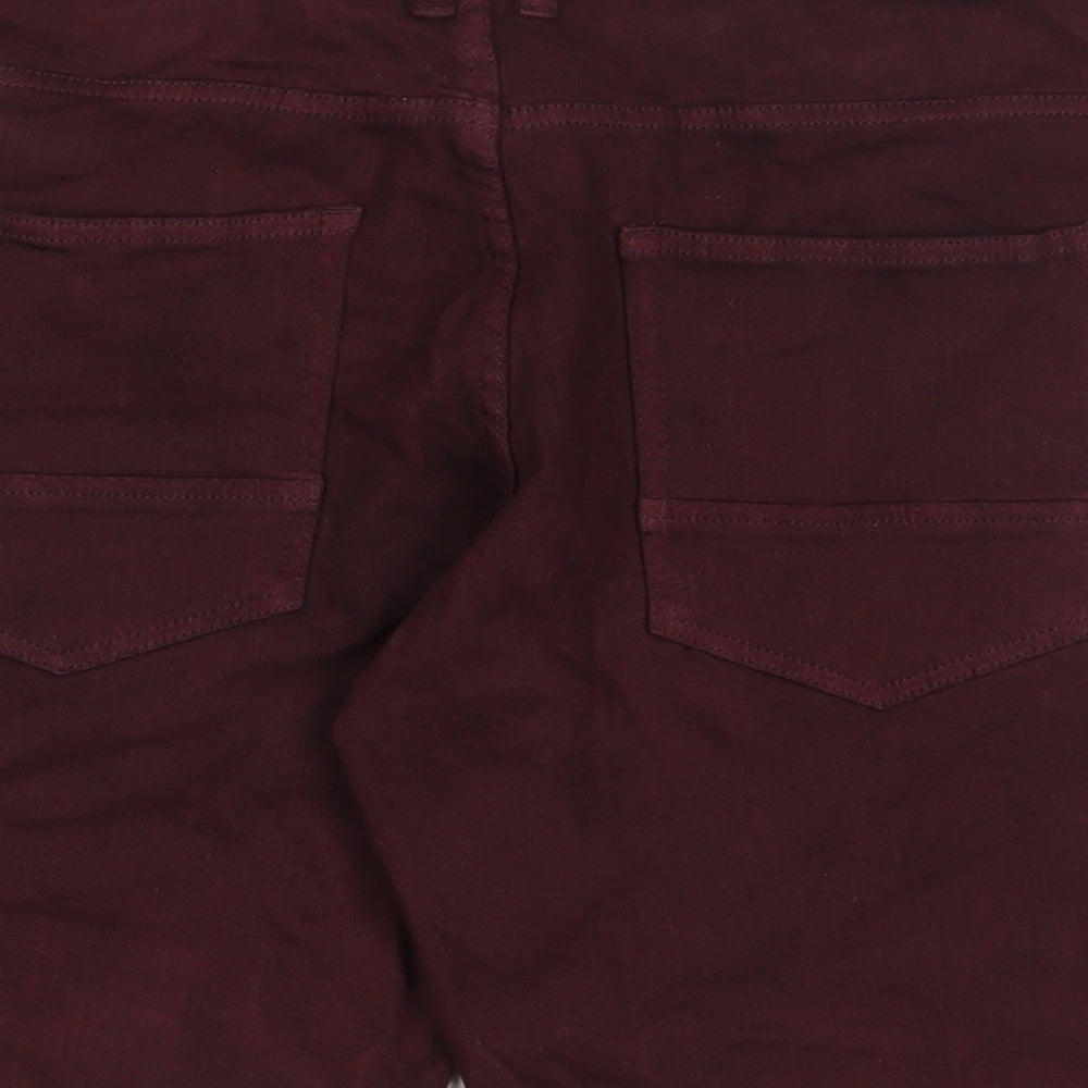 Pierre Cardin Mens Red Cotton Bermuda Shorts Size 36 in L9 in Regular Zip