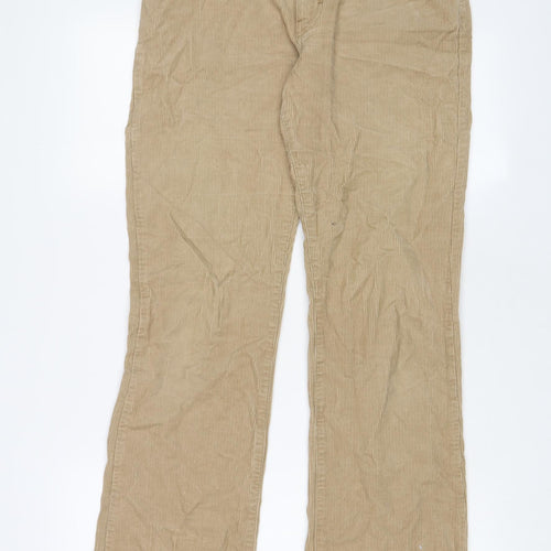 Calvin Klein Womens Beige Cotton Trousers Size 29 in L31 in Regular Zip