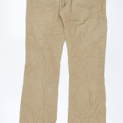 Calvin Klein Womens Beige Cotton Trousers Size 29 in L31 in Regular Zip