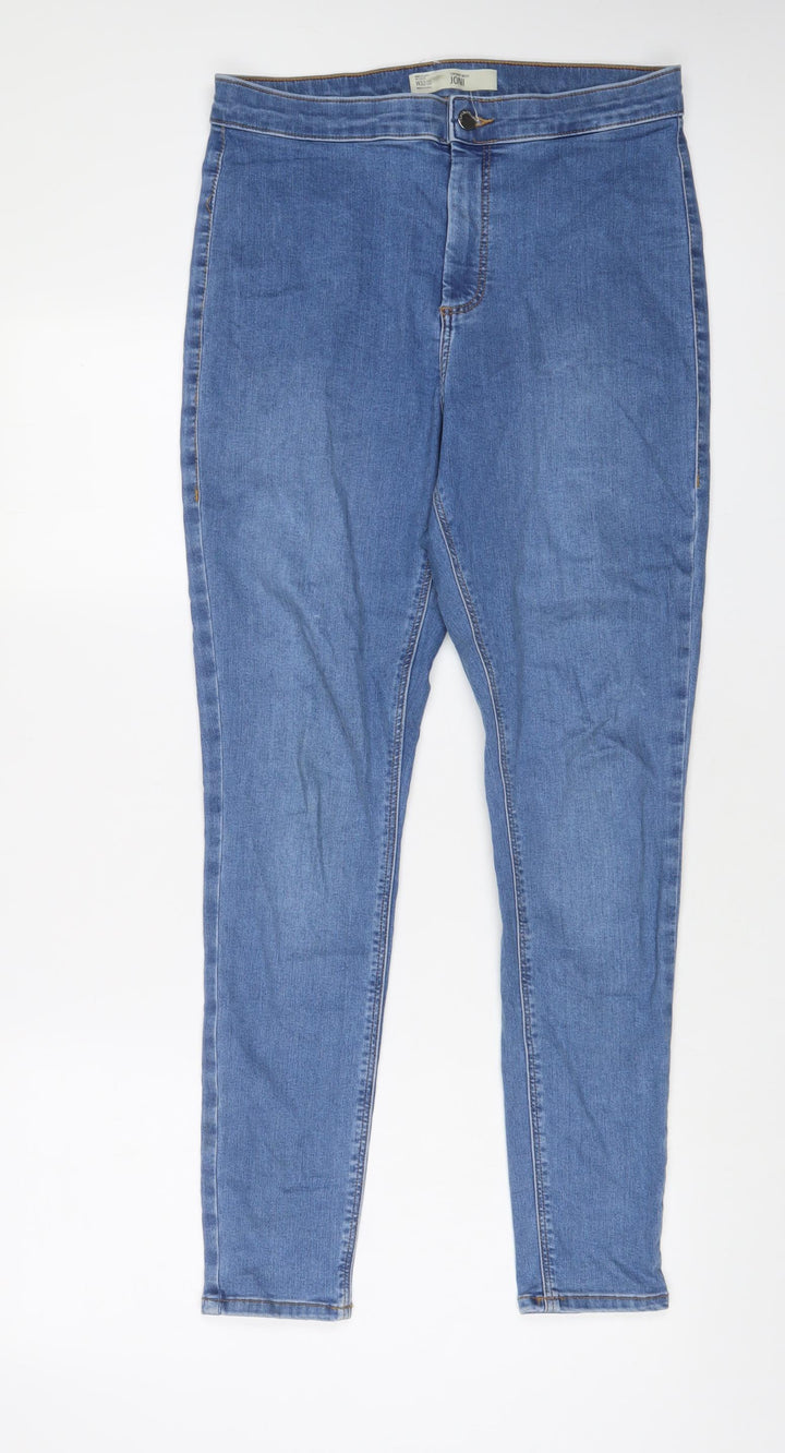 Tophop Womens Blue Cotton Skinny Jeans Size 32 in L32 in Regular Zip