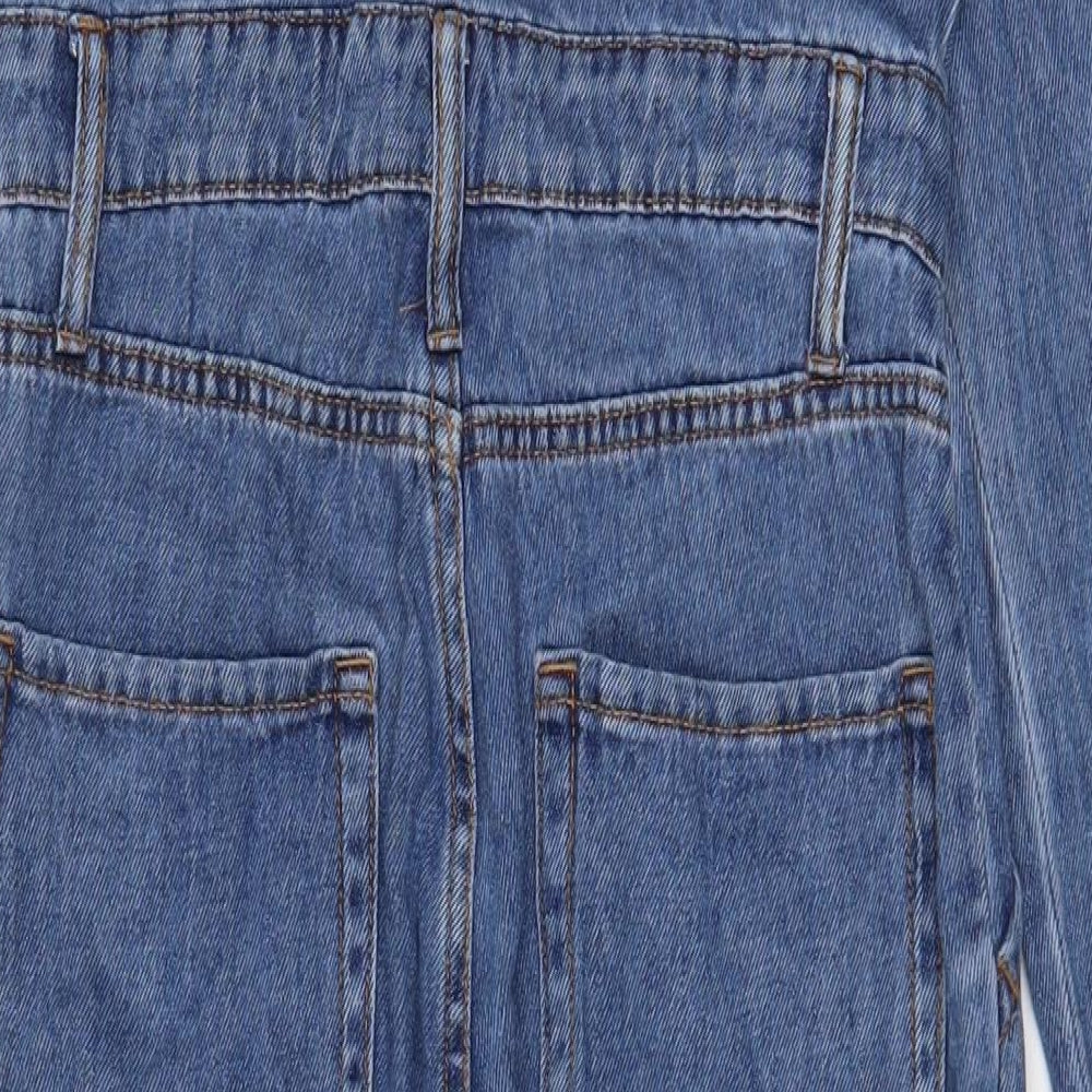 Denim & Co. Womens Blue Cotton Dungaree One-Piece Size 10 L29 in Zip
