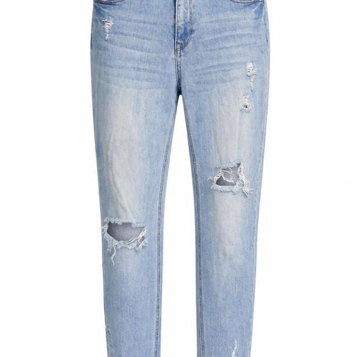 Denim Reserved Womens Blue Cotton Blend Straight Jeans Size 8 L28 in Regular Zip