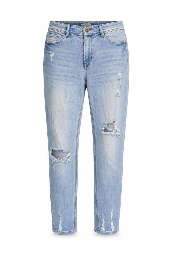 Denim Reserved Womens Blue Cotton Blend Straight Jeans Size 8 L28 in Regular Zip
