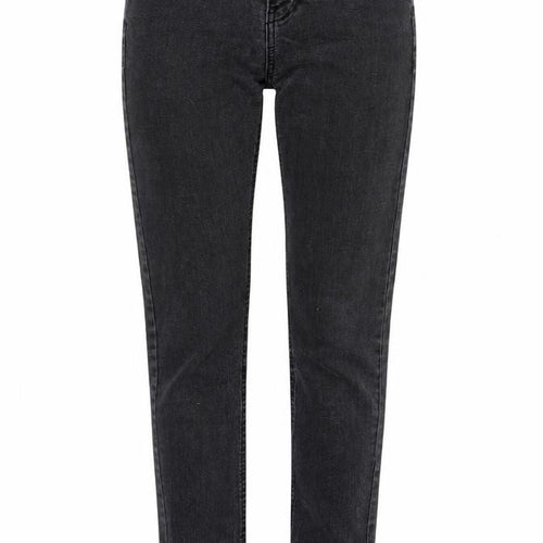 Denim & Co. Womens Grey Cotton Blend Straight Jeans Size 6 L28 in Regular Zip