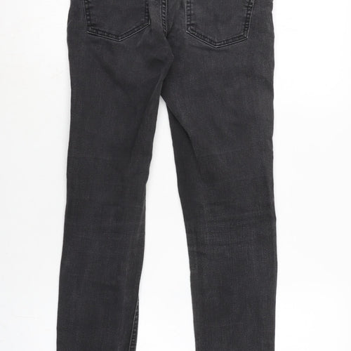 Denim & Co. Womens Grey Cotton Blend Straight Jeans Size 6 L28 in Regular Zip