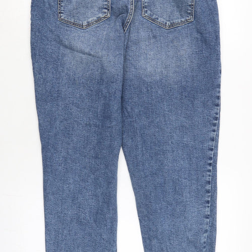 George Womens Blue Cotton Blend Straight Jeans Size 10 L27.5 in Regular Zip - Raw Hem